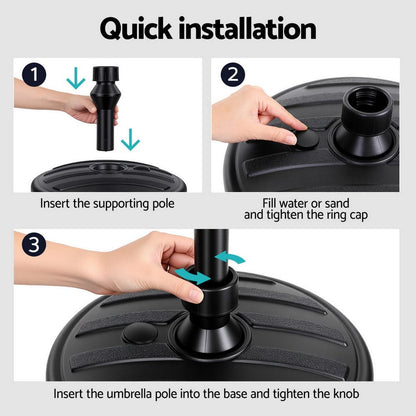 Instahut Home & Garden > Shading > Umbrellas & Sunshades Instahut Outdoor Umbrella Base Weight Round Plastic Pole Holder 35-38mm Beach