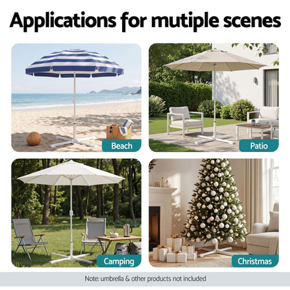 Instahut Home & Garden > Shading > Umbrellas & Sunshades Instahut Outdoor Umbrellas Base Steel Umbrella Holder 25 to 35mm White