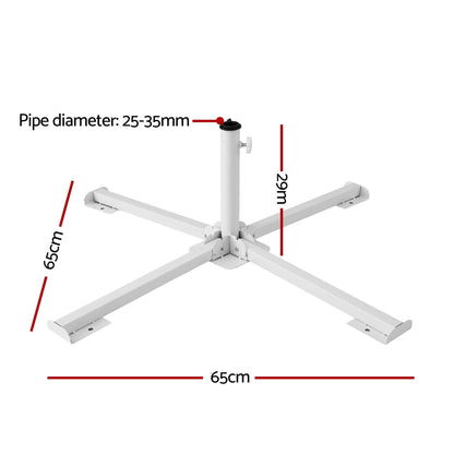 Instahut Home & Garden > Shading > Umbrellas & Sunshades Instahut Outdoor Umbrellas Base Steel Umbrella Holder 25 to 35mm White