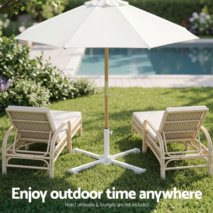 Instahut Home & Garden > Shading > Umbrellas & Sunshades Instahut Outdoor Umbrellas Base Steel Umbrella Holder 25 to 35mm White