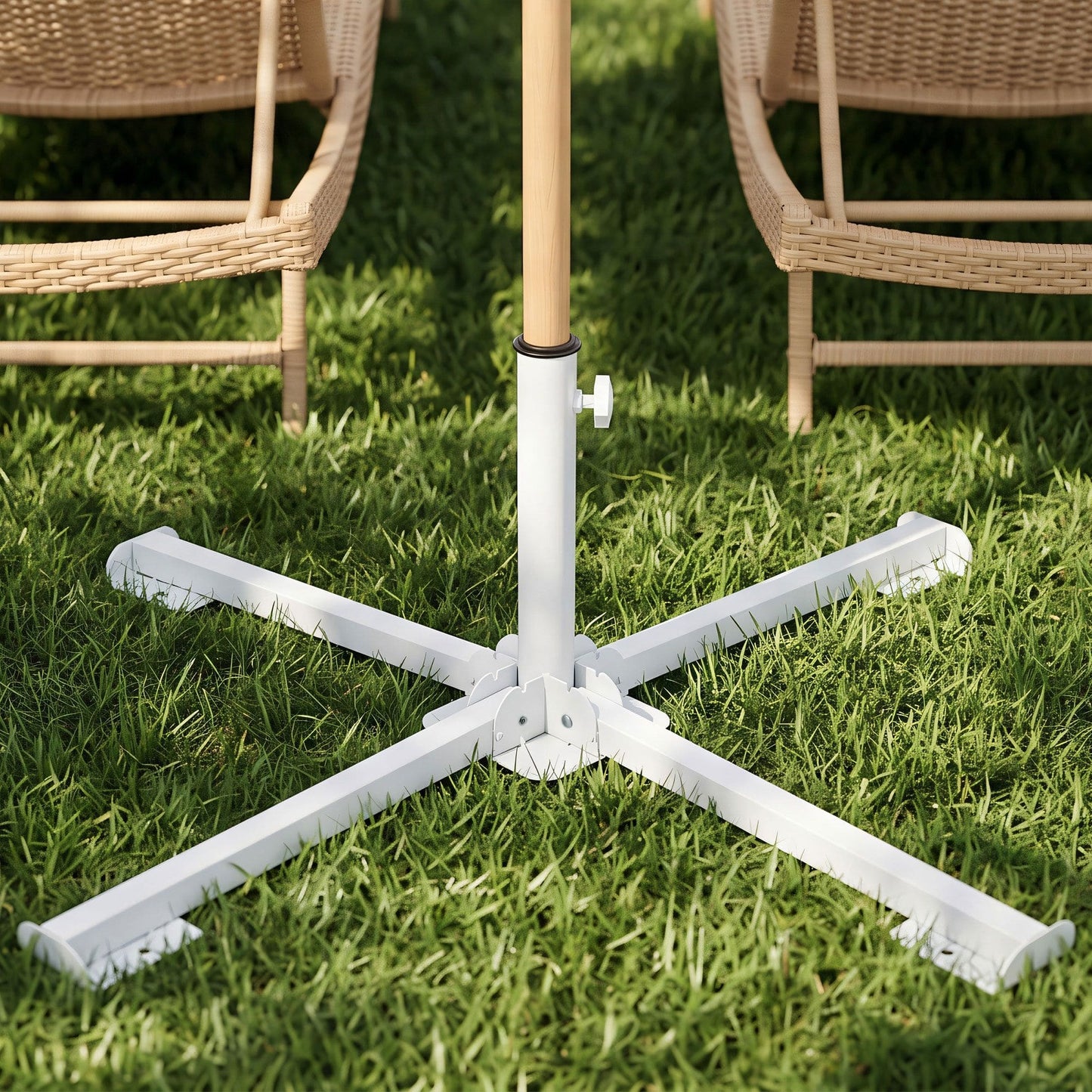 Instahut Home & Garden > Shading > Umbrellas & Sunshades Instahut Outdoor Umbrellas Base Steel Umbrella Holder 25 to 35mm White