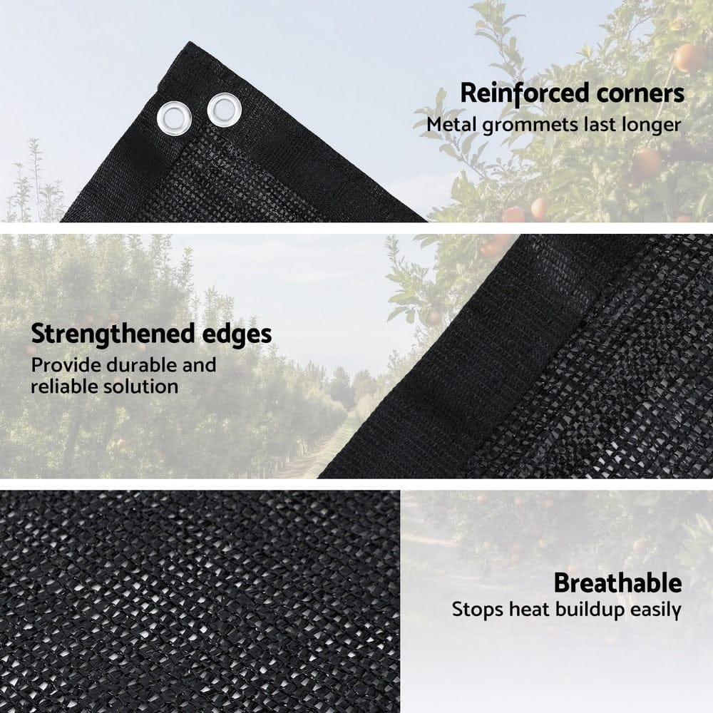 Instahut Home & Garden > Shading > Umbrellas & Sunshades Instahut Shade Cloth Sun Shade Fabric Patio UV Resistant Black 10x2m