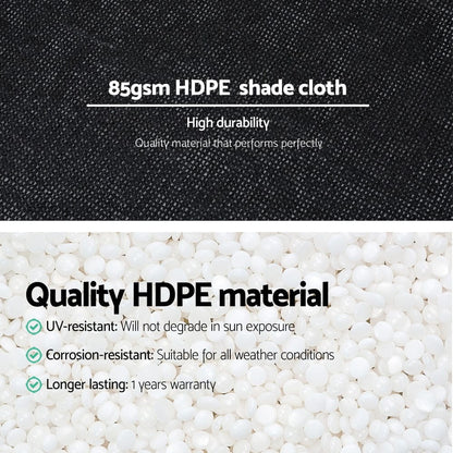 Instahut Home & Garden > Shading > Umbrellas & Sunshades Instahut Shade Cloth Sun Shade Fabric Patio UV Resistant Black 10x2m