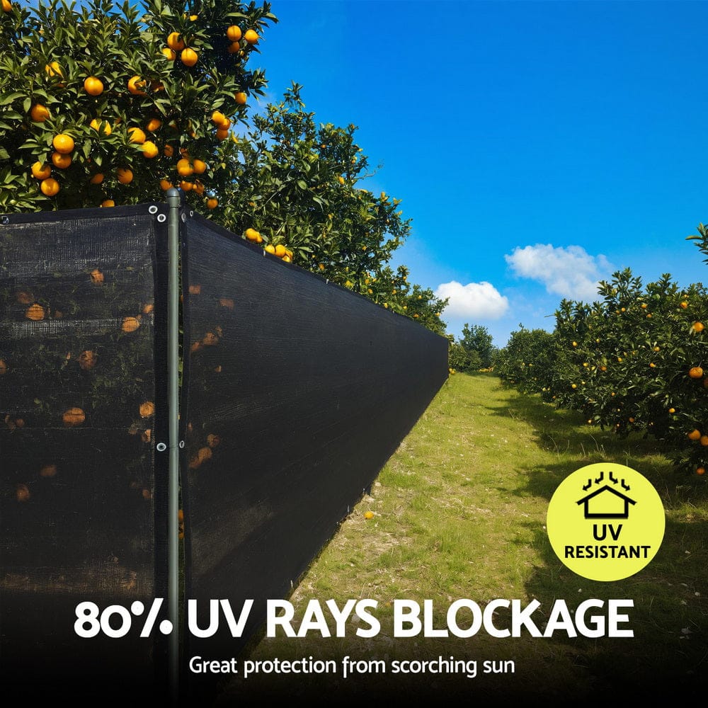 Instahut Home & Garden > Shading > Umbrellas & Sunshades Instahut Shade Cloth Sun Shade Fabric Patio UV Resistant Black 10x2m