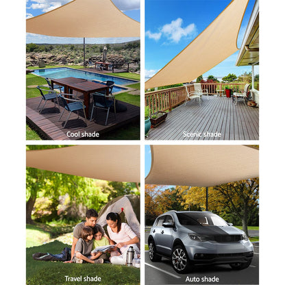 Instahut Home & Garden > Shading > Umbrellas & Sunshades Instahut Shade Sail 2x4m Rectangle 185GSM 95% Sand Shade Cloth