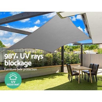 Instahut Home & Garden > Shading > Umbrellas & Sunshades Instahut Shade Sail 3x3m Square 280GSM 98% Grey Shade Cloth