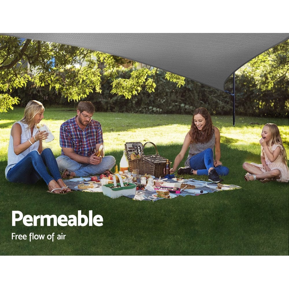 Instahut Home & Garden > Shading > Umbrellas & Sunshades Instahut Shade Sail 3x3x4.3m Triangle 280GSM 98% Grey Shade Cloth