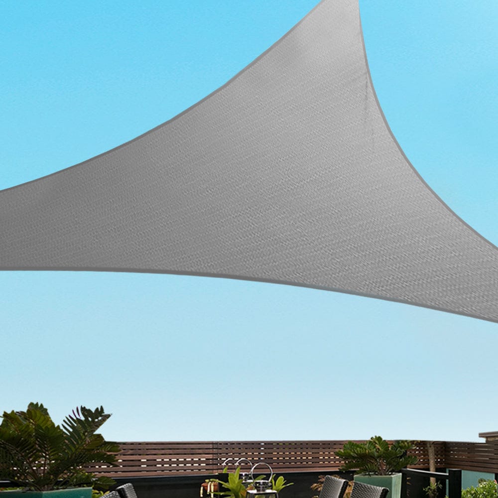 Instahut Home & Garden > Shading > Umbrellas & Sunshades Instahut Shade Sail 3x3x4.3m Triangle 280GSM 98% Grey Shade Cloth