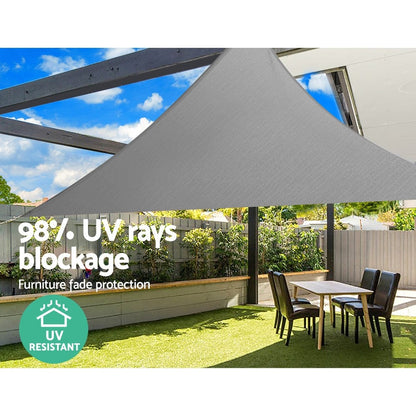 Instahut Home & Garden > Shading > Umbrellas & Sunshades Instahut Shade Sail 3x3x4.3m Triangle 280GSM 98% Grey Shade Cloth