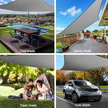 Instahut Home & Garden > Shading > Umbrellas & Sunshades Instahut Shade Sail 3x5m Rectangle 280GSM 98% Grey Shade Cloth