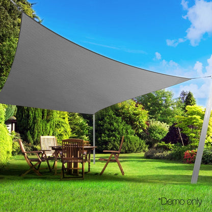 Instahut Home & Garden > Shading > Umbrellas & Sunshades Instahut Shade Sail 3x5m Rectangle 280GSM 98% Grey Shade Cloth