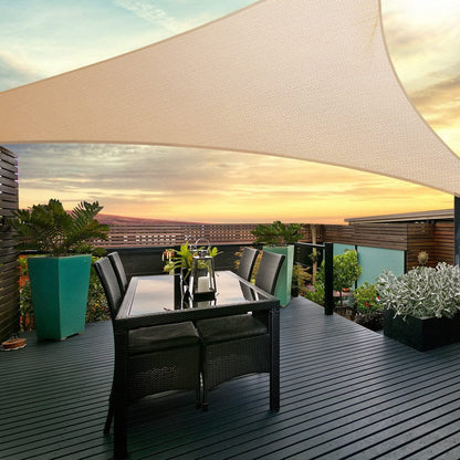 Instahut Home & Garden > Shading > Umbrellas & Sunshades Instahut Shade Sail 5x5x5m Triangle 185GSM 95% Sand Shade Cloth