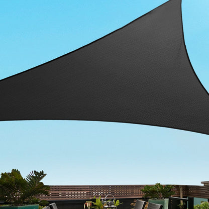 Instahut Home & Garden > Shading > Umbrellas & Sunshades Instahut Shade Sail 5x5x5m Triangle 280GSM 98% Black Shade Cloth