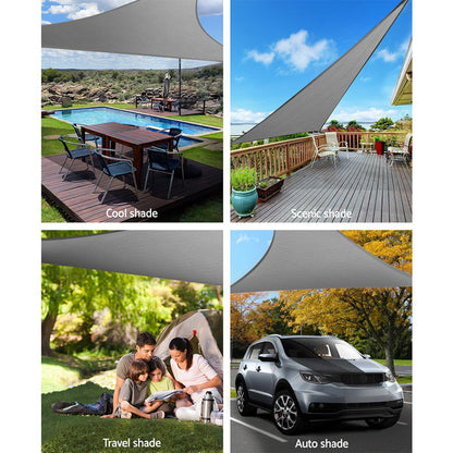 Instahut Home & Garden > Shading > Umbrellas & Sunshades Instahut Shade Sail 5x5x5m Triangle 280GSM 98% Grey Shade Cloth