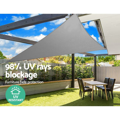 Instahut Home & Garden > Shading > Umbrellas & Sunshades Instahut Shade Sail 6x6x6m Triangle 280GSM 98% Grey Shade Cloth