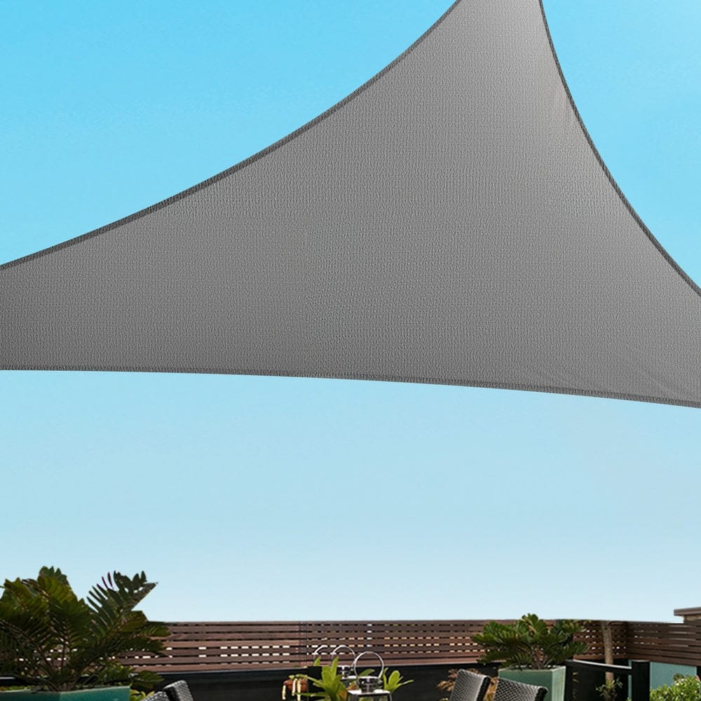 Instahut Home & Garden > Shading > Umbrellas & Sunshades Instahut Shade Sail Cloth Shadecloth Canopy Triangle 280gsm 5x5x7.1m