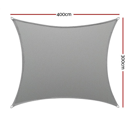 Instahut Home & Garden > Shading > Umbrellas & Sunshades Instahut Shade Sail Cloth Shadecloth Rectangle Canopy 280gsm 3x4m