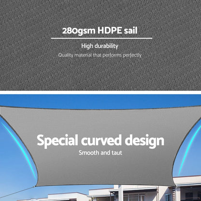 Instahut Home & Garden > Shading > Umbrellas & Sunshades Instahut Shade Sail Cloth Shadecloth Rectangle Canopy 280gsm 3x4m
