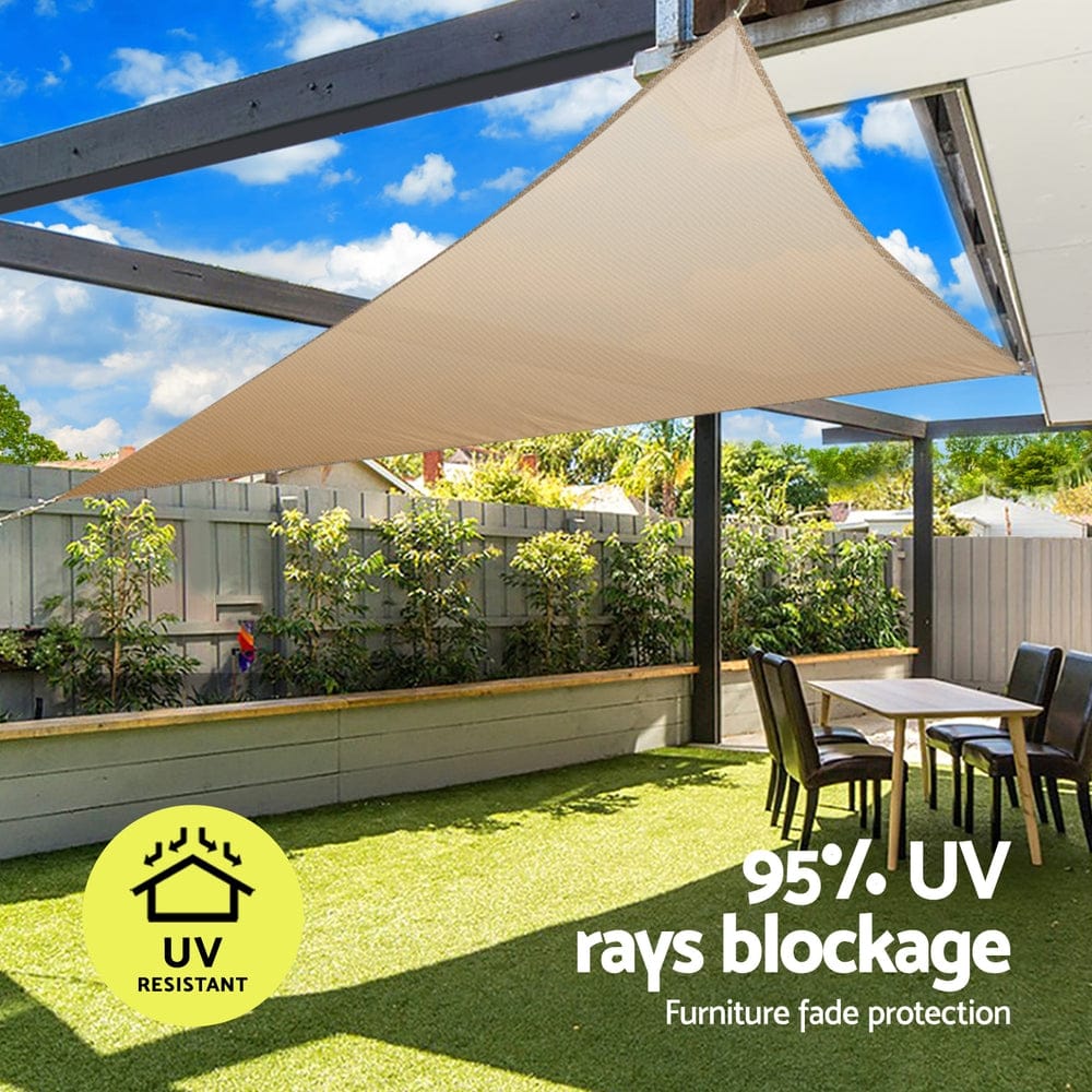 Instahut Home & Garden > Shading > Umbrellas & Sunshades Instahut Shade Sail Cloth Shadecloth Triangle Sun Canopy 3.6x3.6x3.6M