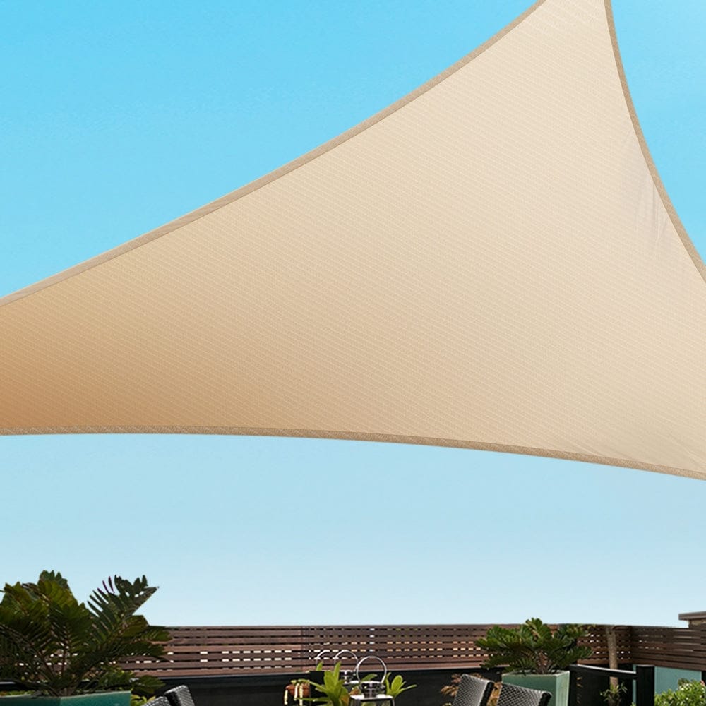 Instahut Home & Garden > Shading > Umbrellas & Sunshades Instahut Shade Sail Cloth Shadecloth Triangle Sun Canopy 3.6x3.6x3.6M