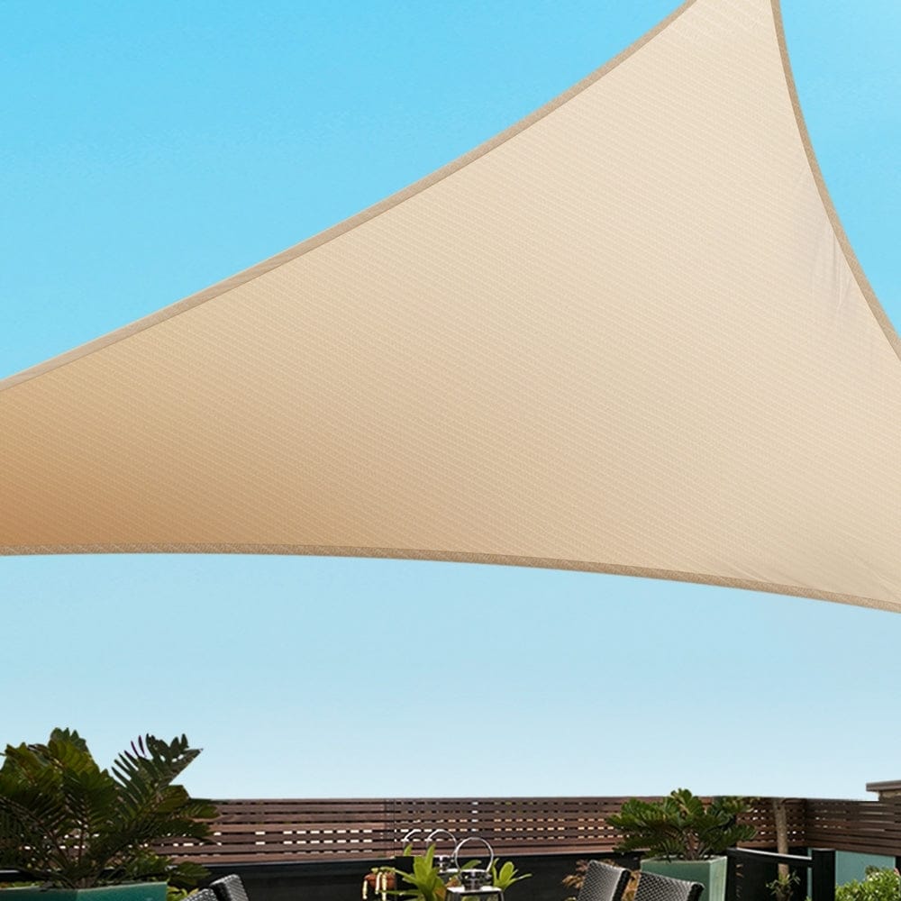 Instahut Home & Garden > Shading > Umbrellas & Sunshades Instahut Shade Sail Cloth Shadecloth Triangle Sun Canopy 6.1x6.1x6.1M