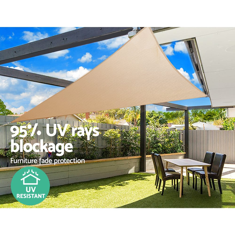 Instahut Home & Garden > Shading > Umbrellas & Sunshades Instahut Waterproof Shade Sail 5x5x5m Rectangle Sand 95% Shade Cloth