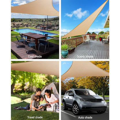 Instahut Home & Garden > Shading > Umbrellas & Sunshades Instahut Waterproof Shade Sail 5x5x5m Rectangle Sand 95% Shade Cloth