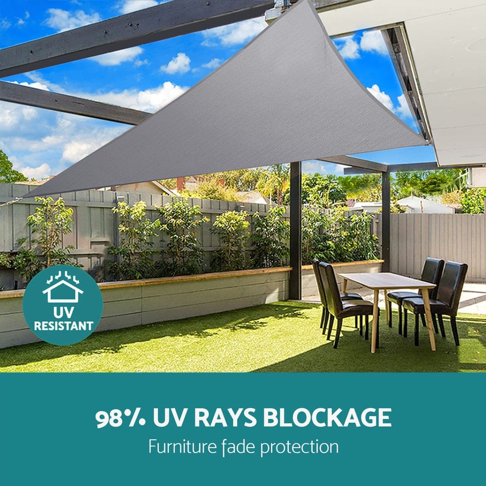 Instahut Home & Garden > Shading > Umbrellas & Sunshades Instahut Waterproof Shade Sail Shade cloth Triangle Canopy 220GSM 4x4x4m