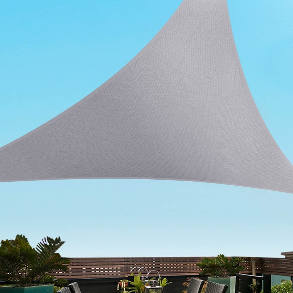 Instahut Home & Garden > Shading > Umbrellas & Sunshades Instahut Waterproof Shade Sail Shade cloth Triangle Canopy 220GSM 4x4x4m