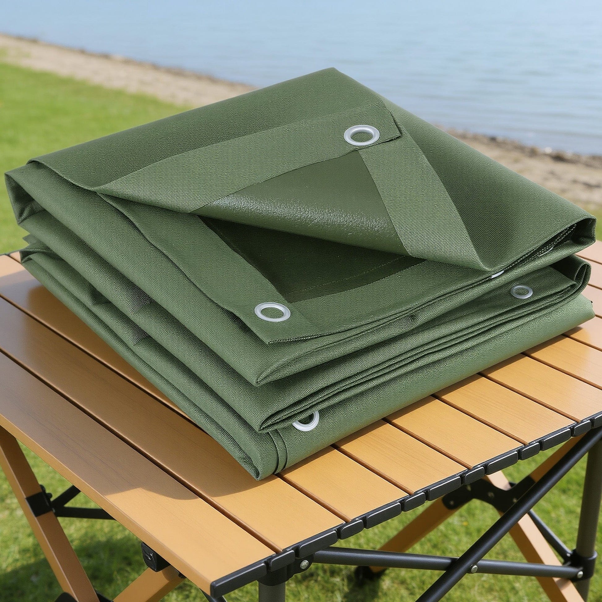Instahut Outdoor Recreation > Camping > Caravan Accessories Instahut 2x3m Tarp Tarpaulin 600GSM Camping Canvas Heavy Duty Water Resistant