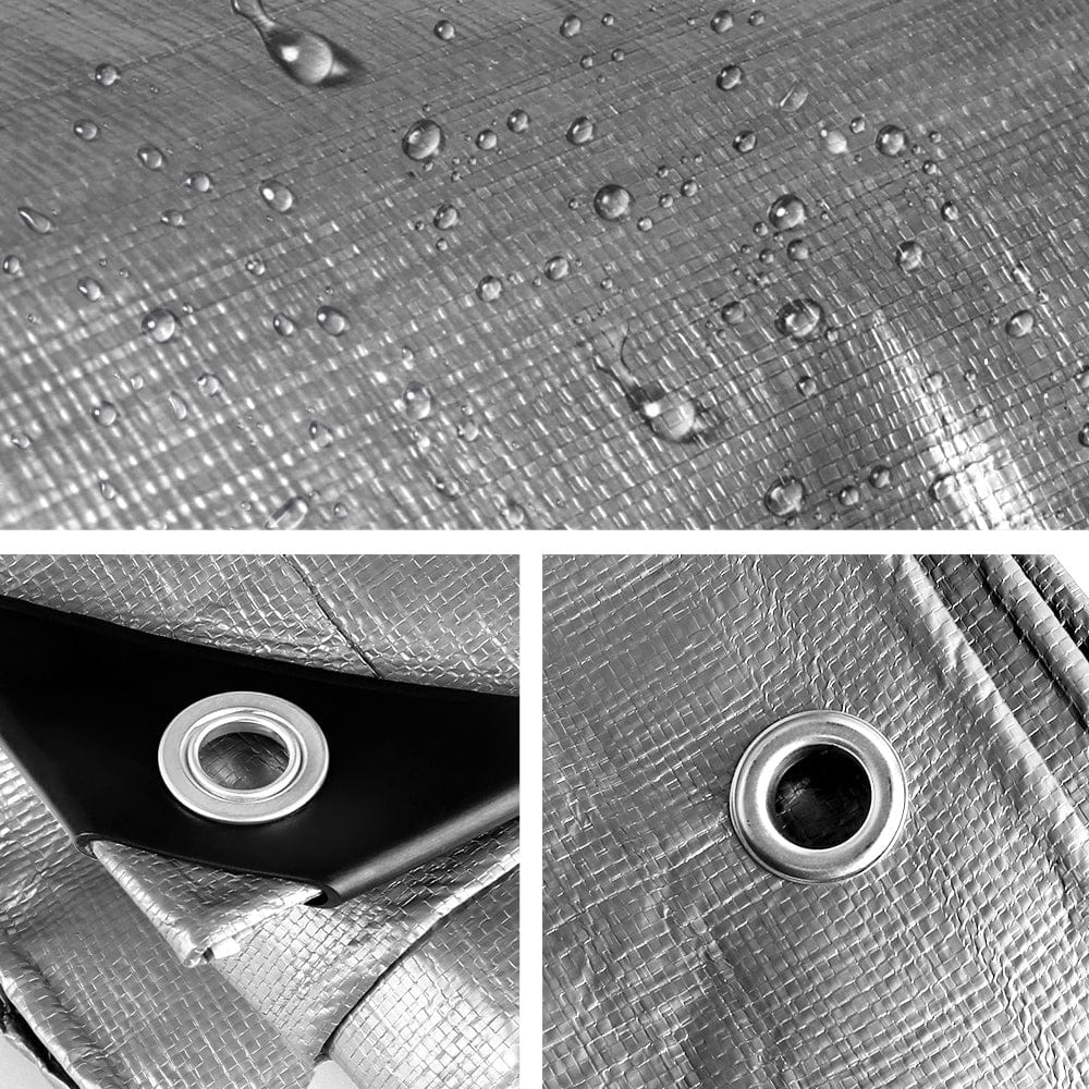 Instahut Outdoor Recreation > Camping > Caravan Accessories Instahut Tarp Tarpaulin 3.6x6m Canvas Camping Heavy Duty Sun Cover