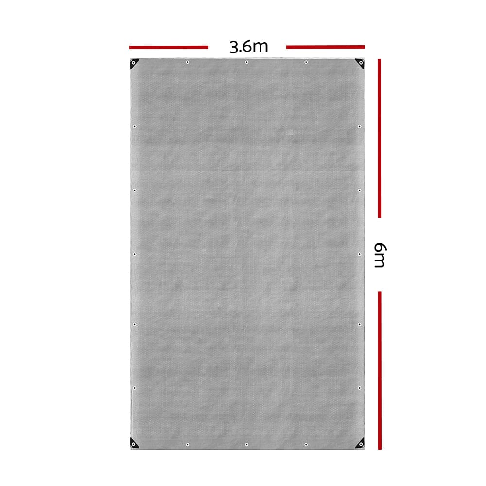 Instahut Outdoor Recreation > Camping > Caravan Accessories Instahut Tarp Tarpaulin 3.6x6m Canvas Camping Heavy Duty Sun Cover