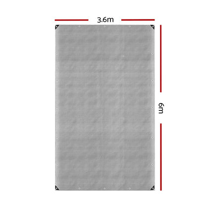 Instahut Outdoor Recreation > Camping > Caravan Accessories Instahut Tarp Tarpaulin 3.6x6m Canvas Camping Heavy Duty Sun Cover