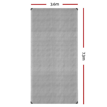 Instahut Outdoor Recreation > Camping > Caravan Accessories Instahut Tarp Tarpaulin 3.6x7.3m Canvas Camping Heavy Duty Sun Cover