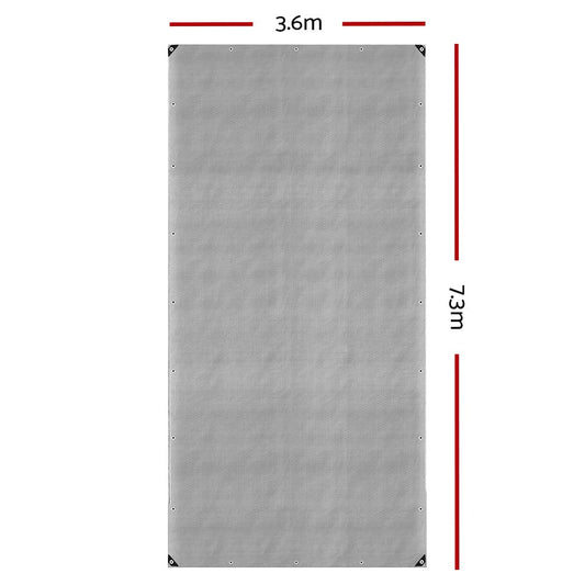 Instahut Outdoor Recreation > Camping > Caravan Accessories Instahut Tarp Tarpaulin 3.6x7.3m Canvas Camping Heavy Duty Sun Cover