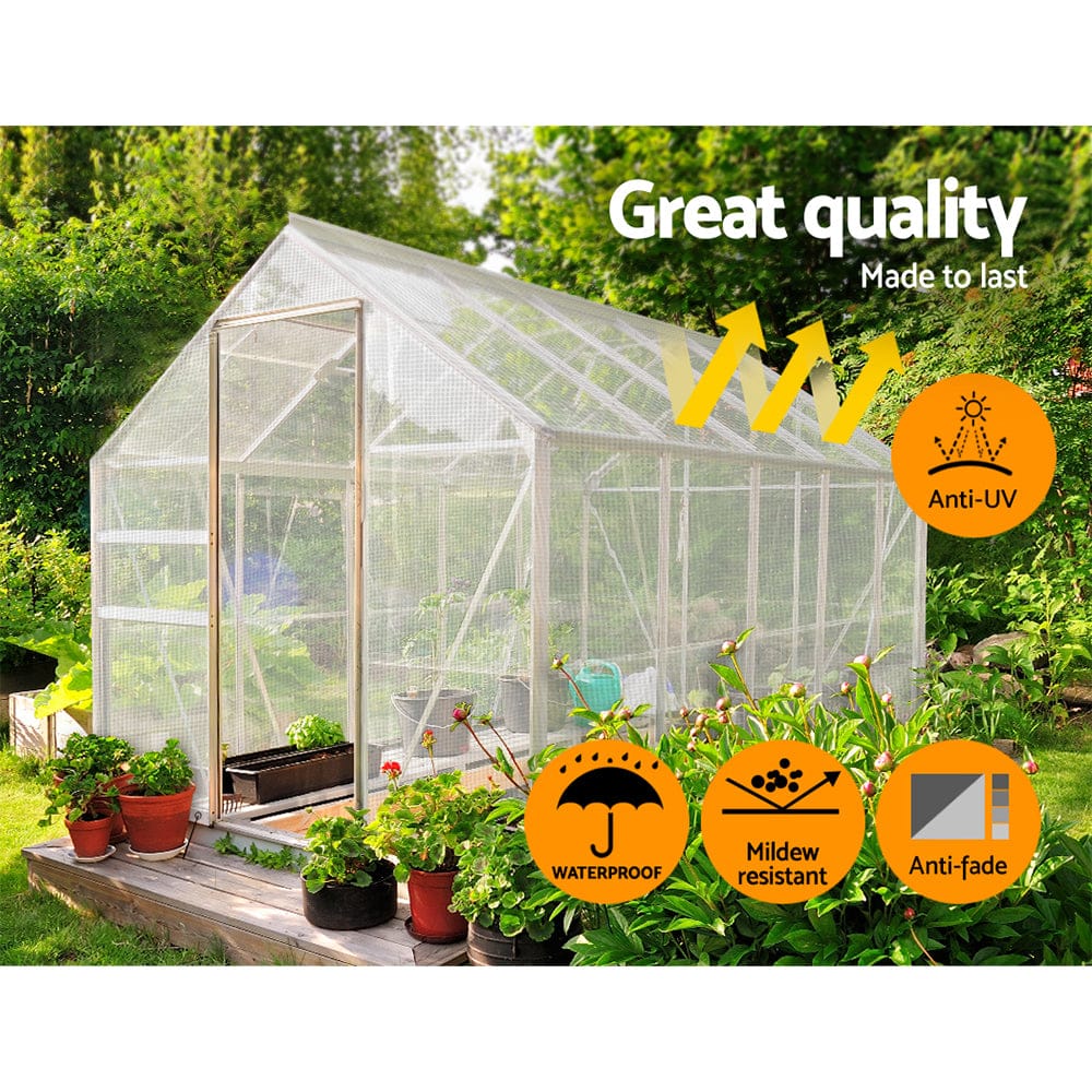 Instahut Outdoor Recreation > Camping > Caravan Accessories Instahut Tarp Tarpaulin 4x7m Canvas Heavy Duty Camping Cover Clear