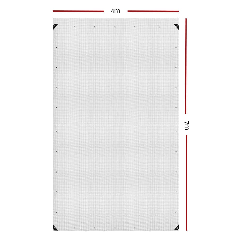Instahut Outdoor Recreation > Camping > Caravan Accessories Instahut Tarp Tarpaulin 4x7m Canvas Heavy Duty Camping Cover Clear