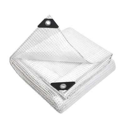 Instahut Outdoor Recreation > Camping > Caravan Accessories Instahut Tarp Tarpaulin 4x7m Canvas Heavy Duty Camping Cover Clear