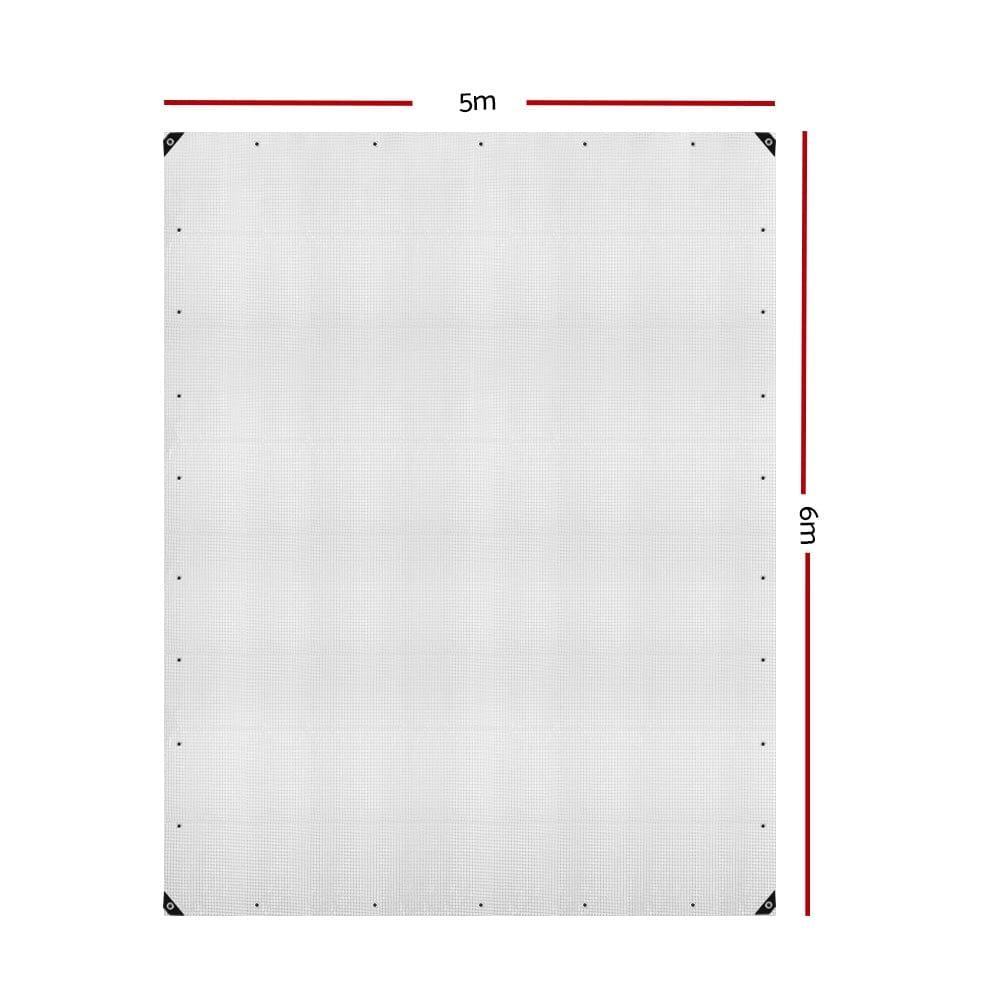 Instahut Outdoor Recreation > Camping > Caravan Accessories Instahut Tarp Tarpaulin 5x6m Canvas Heavy Duty Camping Cover Clear