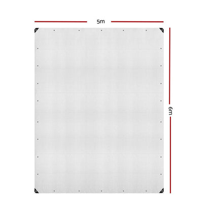 Instahut Outdoor Recreation > Camping > Caravan Accessories Instahut Tarp Tarpaulin 5x6m Canvas Heavy Duty Camping Cover Clear