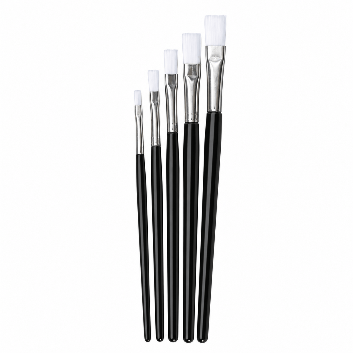 Inx Paint brush 5 x Flat Paint Brush Sizes Set Bristle Canvas Preparation Oil Acrylic Watercolor
