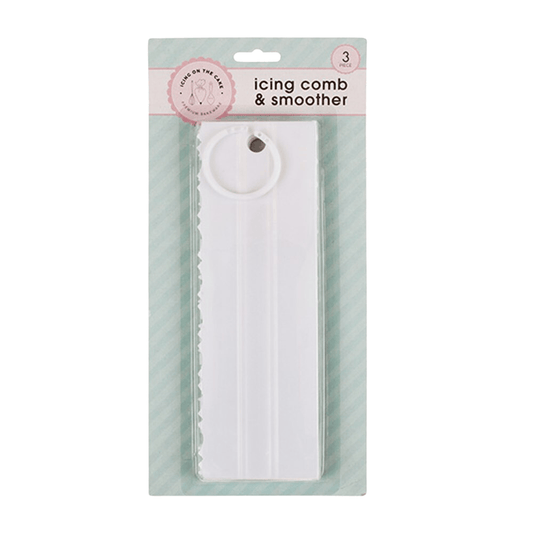 IOTC 3pk Cake Tool Icing Fondant Comb Smoother Design Scraper Decorating  Frosting