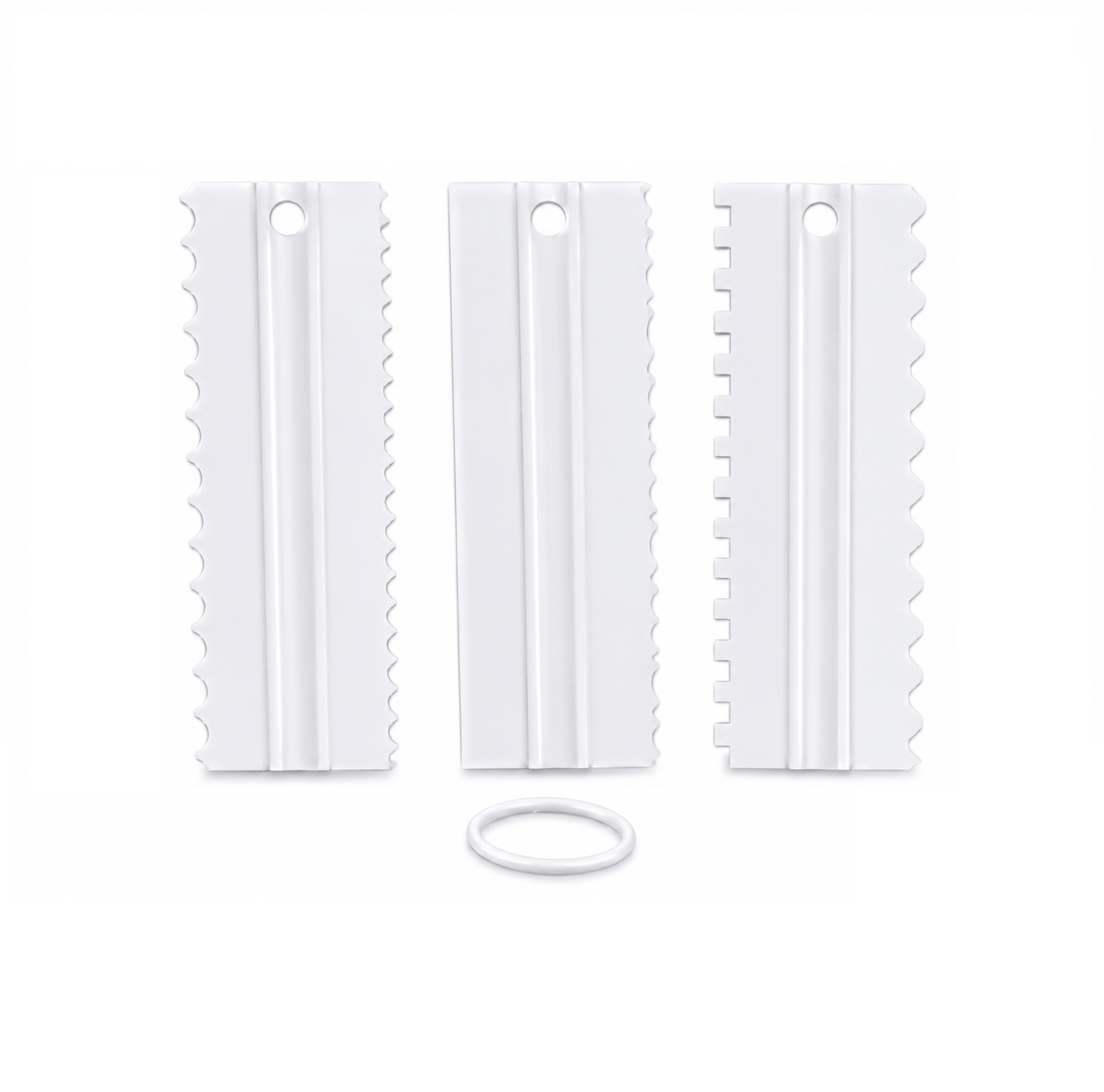 IOTC 3pk Cake Tool Icing Fondant Comb Smoother Design Scraper Decorating  Frosting