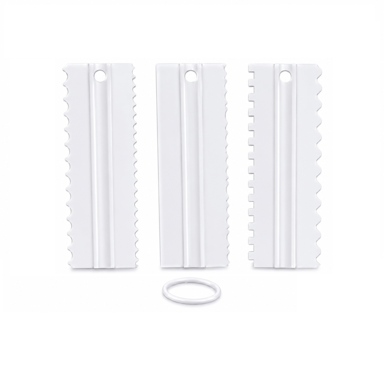 IOTC 3pk Cake Tool Icing Fondant Comb Smoother Design Scraper Decorating  Frosting
