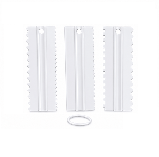 IOTC 3pk Cake Tool Icing Fondant Comb Smoother Design Scraper Decorating  Frosting
