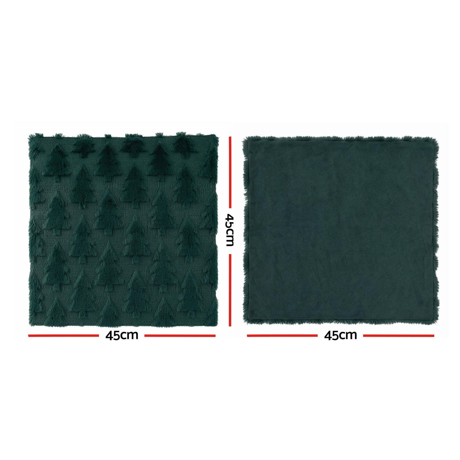 Jingle Jollys Home & Garden > Decor > Cushions & Throws Jingle Jollys Christmas Tree Pillow Covers 2 Packs Cushion Covers Soft Faux Fur Jacquard Throw Pillow Covers 45 x 45cm Green
