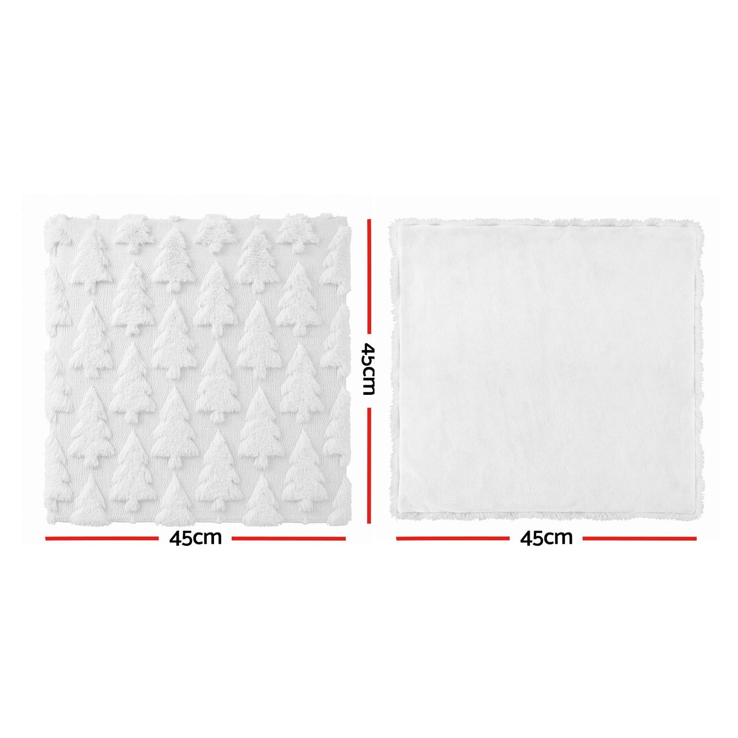 Jingle Jollys Home & Garden > Decor > Cushions & Throws Jingle Jollys Christmas Tree Pillow Covers 2 Packs Cushion Covers Soft Faux Fur Jacquard Throw Pillow Covers 45 x 45cm White
