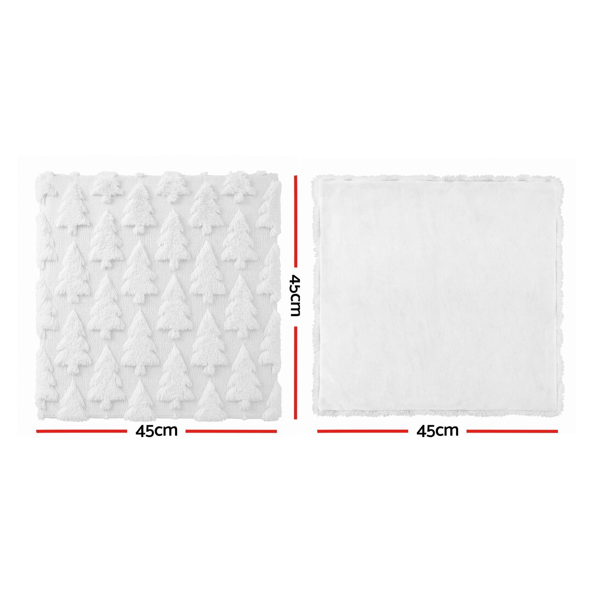 Jingle Jollys Home & Garden > Decor > Cushions & Throws Jingle Jollys Christmas Tree Pillow Covers 2 Packs Cushion Covers Soft Faux Fur Jacquard Throw Pillow Covers 45 x 45cm White
