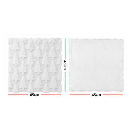 Jingle Jollys Home & Garden > Decor > Cushions & Throws Jingle Jollys Christmas Tree Pillow Covers 2 Packs Cushion Covers Soft Faux Fur Jacquard Throw Pillow Covers 45 x 45cm White