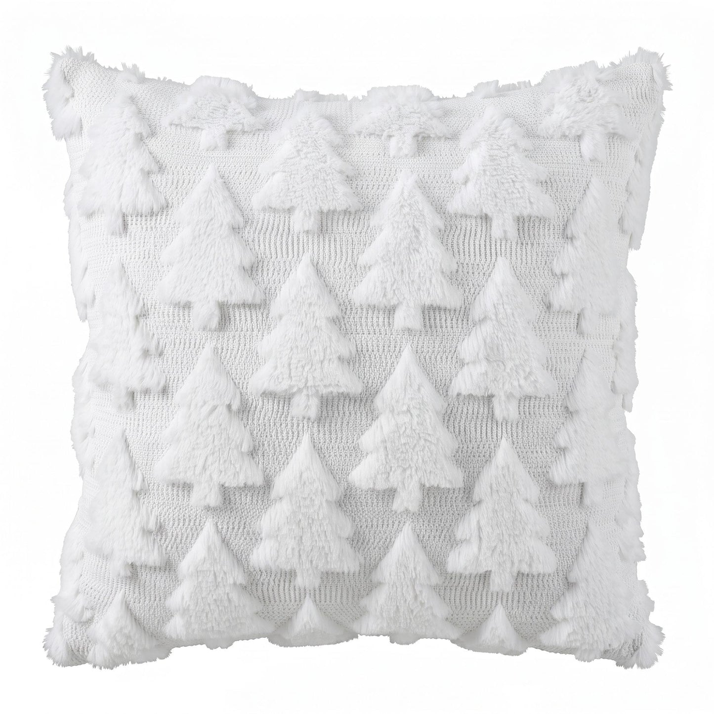 Jingle Jollys Home & Garden > Decor > Cushions & Throws Jingle Jollys Christmas Tree Pillow Covers 2 Packs Cushion Covers Soft Faux Fur Jacquard Throw Pillow Covers 45 x 45cm White